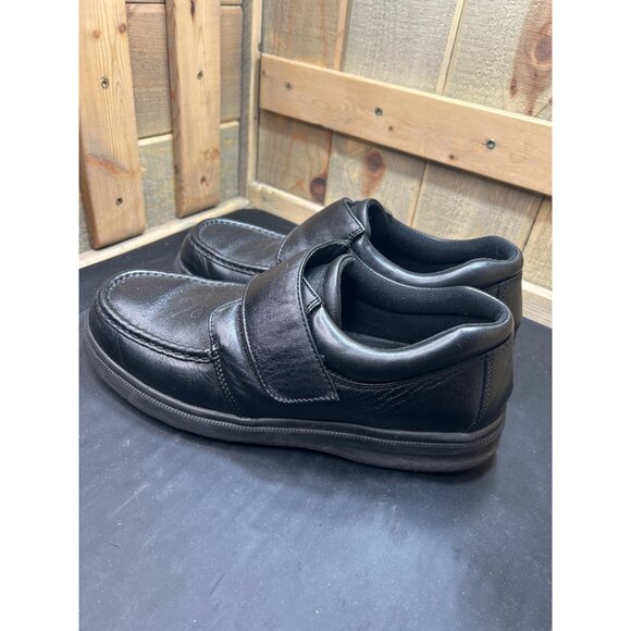 Mens Hush Puppies Black Leather Comfort Curve Slip-On Shoes 12 Extra Wide - Picture 5 of 8